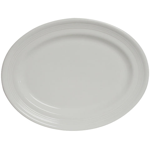 Tuxton China CWH-116 11-1/2" x 8-3/8" Oval Concentrix® Platter - Ceramic, White