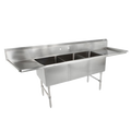 3B16204-2D24-X John Boos 3-compartment, 99-1/4"W, 24" left & right drainboards-JOHN BOOS & CO.