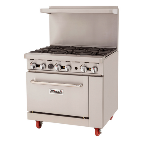 C-RO6-LP Migali 36" 6-Burner Range w/ (1) Oven - LP-Migali Industries