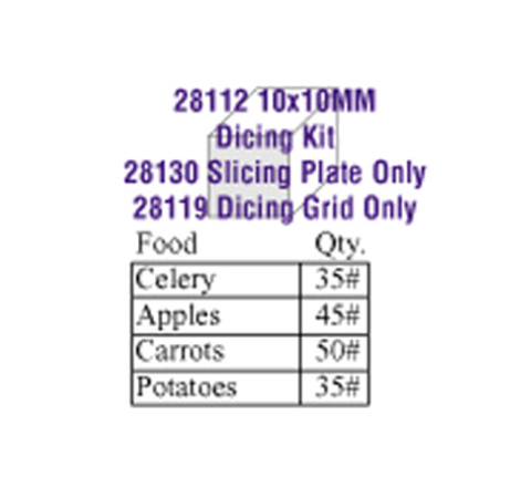 Robot Coupe 28112W 3/8 in (10 x 10 mm) Dicing Kit for Select CL and R Series Processors