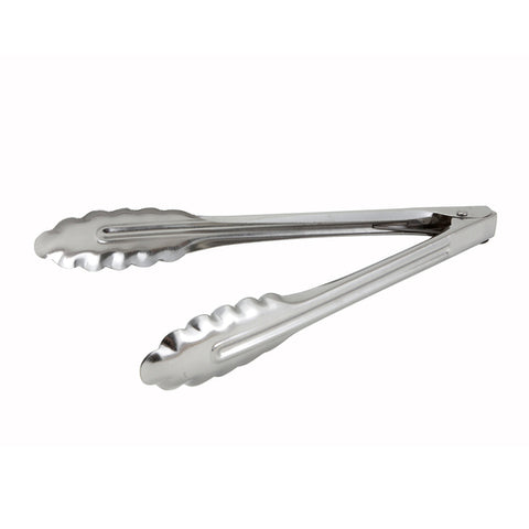 Winco UT-9LT 9-Inch Stainless Steel Medium Weight Utility Tongs