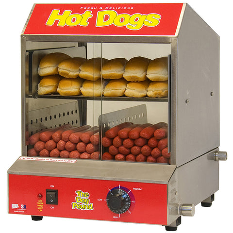 Benchmark USA 60048 "Dog Pound" Hot Dog Steamer Merchandiser, 164 Hot Dog & 36 Bun Capacity, 120V