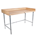 DNB09 John Boos 72" x 30" x 1-3/4" Thick Maple Top Work Table w/ 4" Backsplash-JOHN BOOS & CO.
