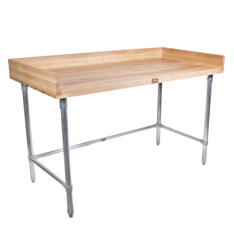DNB09 John Boos 72" x 30" x 1-3/4" Thick Maple Top Work Table w/ 4" Backsplash-JOHN BOOS & CO.