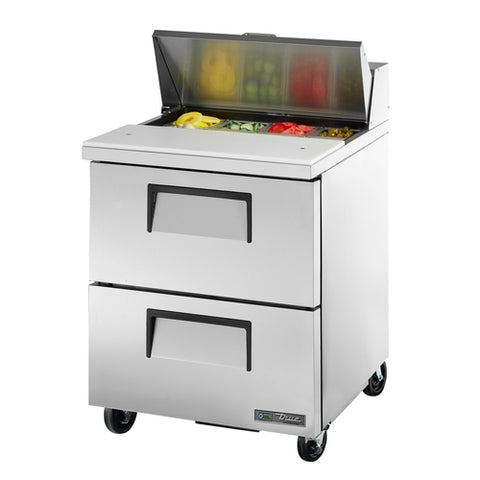 True Manufacturing TSSU-27-08D-2-HC 27" Drawered Sandwich/Salad Prep Table with Hydrocarbon Refrigerant