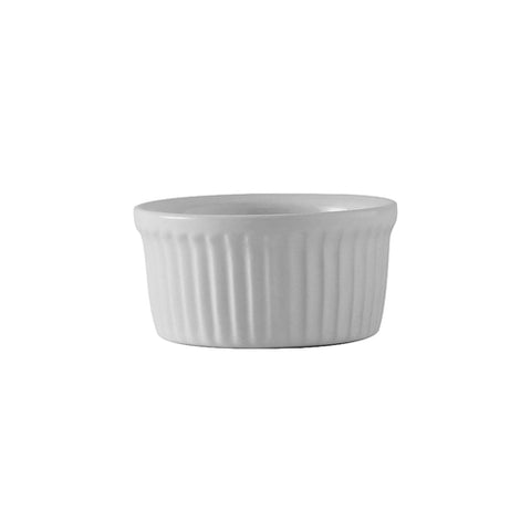 Tuxton China BWX-0452 4.5 oz. White Fluted China Ramekin