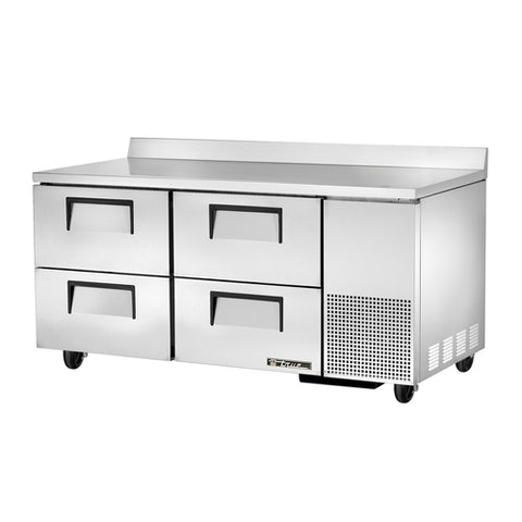 True TWT-67D-4-HC 67" 2-Section Worktop Refrigerator with 4 Drawers