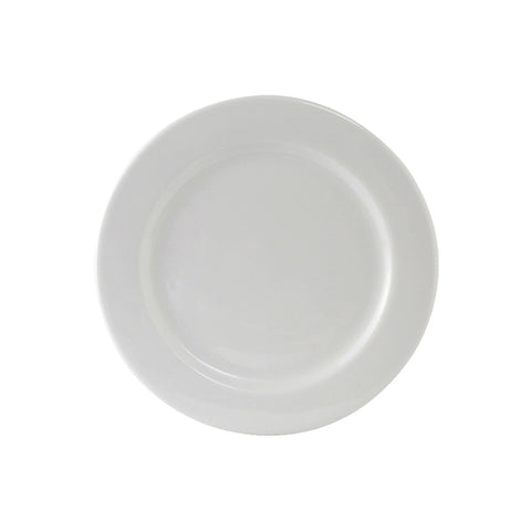 Tuxton China ALA-094 Alaska 9.5" Round Rolled Edge Porcelain White Plate