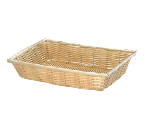 Tablecraft 1189W Handwoven Polypropylene Rectangular Basket, 16-1/4 x 11-1/4 x 3
