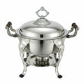 708 Winco 6 Qt. Crown Stainless Steel Round Chafer-WINCO