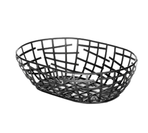 TableCraft Products BC7409 Complexity Collection Black Powder Coated Metal Oval Basket