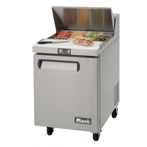 C-SP27-8-HC Migali 27.5" 1 Door Refrigerated Sandwich Prep Table-Migali Industries