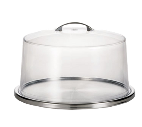 TableCraft Products H820P422 Low Profile Stainless Steel Cake Plate and Dome Cover Set