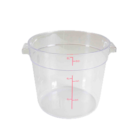 Thunder Group PLRFT306PC 6 Qt Round Polycarbonate Food Storage Container, Clear