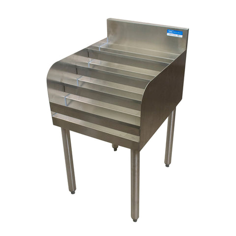 BK Resources UB4-21-LD12 4-Step Underbar Liquor Display Rack with Stainless Steel Legs