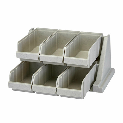 Cambro 6RS6480 Speckled Gray Versa 6-Bin Organizer Rack