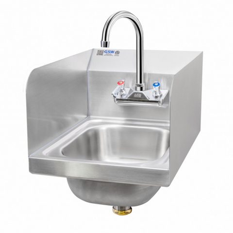 GSW USA HS-1217S Wall Mount Hand Sink with Welded Splash Guards