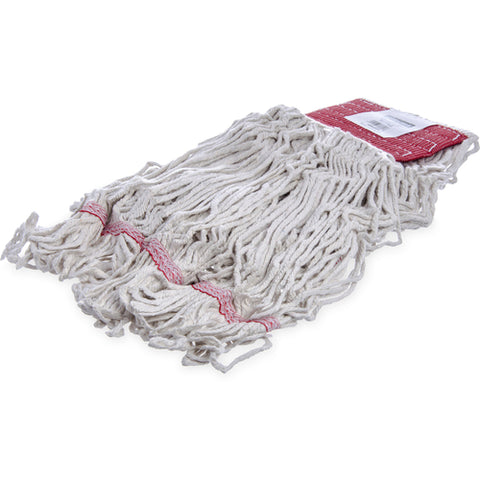 CFS Brands Flo-Pac 369552B00 Large Looped-End Cotton Wet Mop Head with Red Band