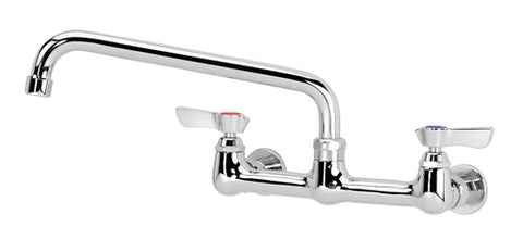 Krowne 12-810L Silver Series 8" Center Wall Mount Faucet with 10" Swing Spout and Lever Handles