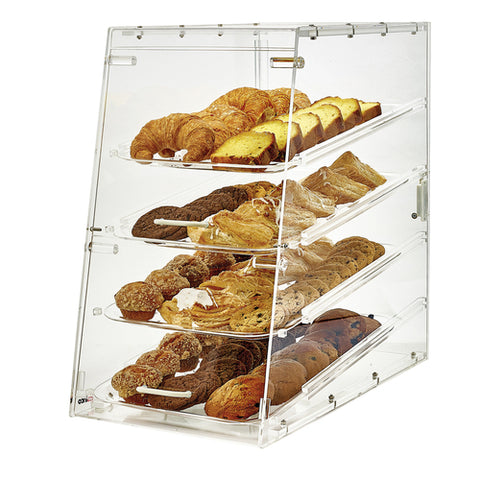Winco ADC-4 Acrylic Tiered 4-Tray Countertop Bakery Display Case