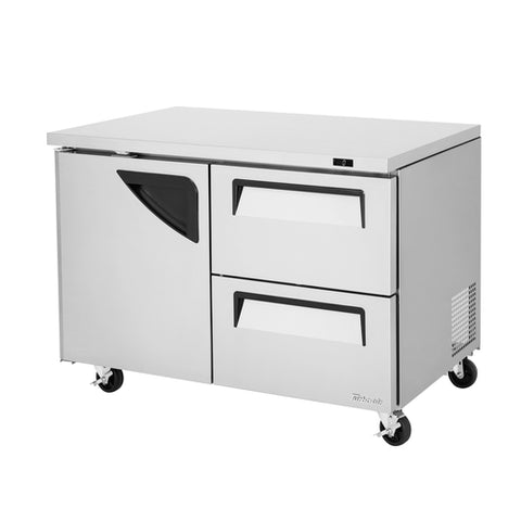 Turbo Air TUF-48SD-D2-N 48" Super Deluxe Two-Section Undercounter Freezer with 1 Door and 2 Drawers