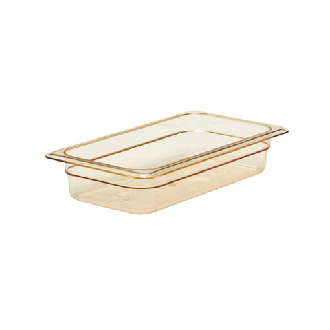 Cambro 32HP150 H-Pan 1/3 Size Amber High Heat Plastic Food Pan, 2-1/2" Deep