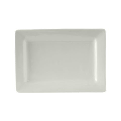 Tuxton China BWH-0803 White Rectangular Wide Rim Ceramic Plate