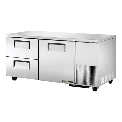 True Manufacturing TUC-67D-2-HC 67 1/4" Undercounter Refrigerator with 1 Door and 2 Drawers