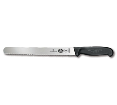 Victorinox 5.4233.25B Roast Beef Slicer with 10-Inch Serrated Blade and Black Fibrox Handle