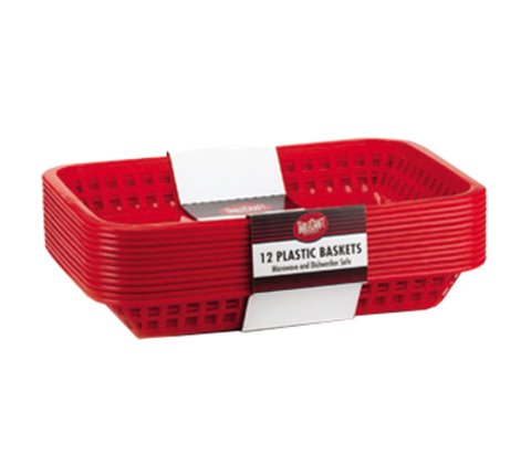 C1077R Tablecraft 10-3/4" x 7-3/4" x 1-1/2" Red Rectangular Grande Basket-Tablecraft Products