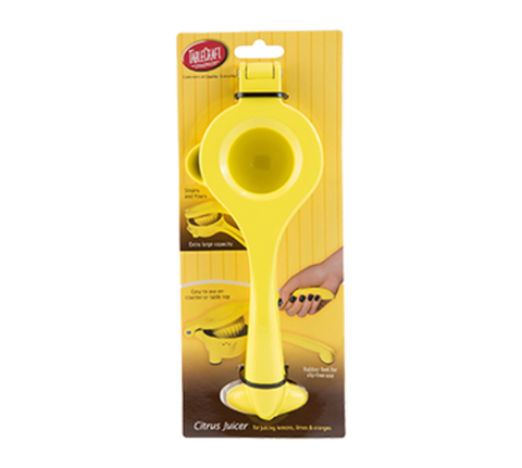 V119 Tablecraft Yellow Hand Held Citrus Squeezer