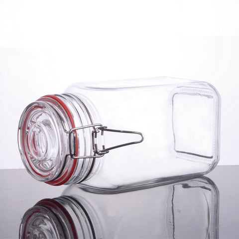 CW-42500F Enhanced 90 Oz. Glass Storage Jar with Lock Seal - EA