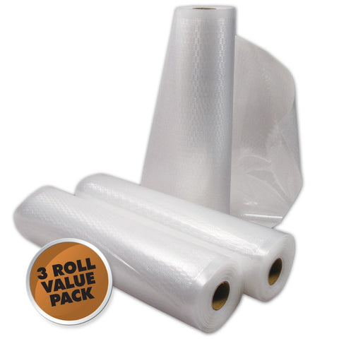 30-0201-W Weston 8" x 22 ft. 3-Rolls Vacuum Sealer Bags