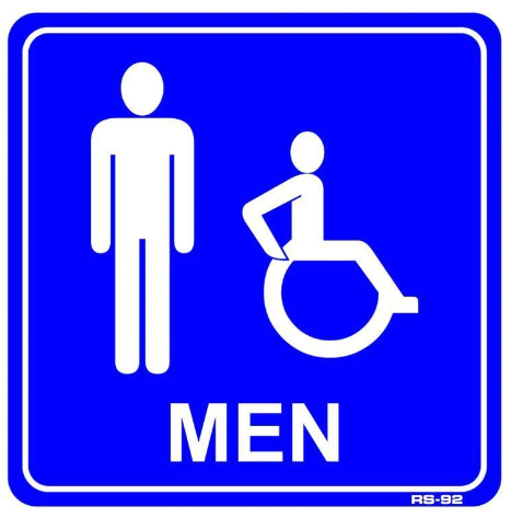 RS-92 T&J Sign Men With Handicapped Symbol