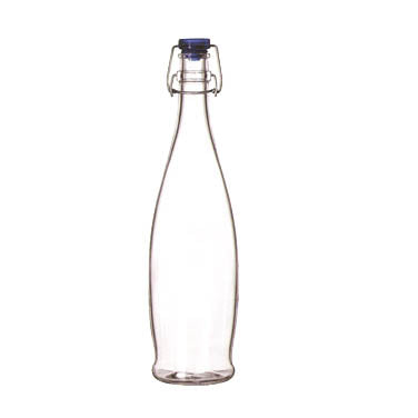 13150020 Libbey 33-7/8 Oz. Oil/Vinegar Cruet/Water Bottle w/ Blue Wire Bail Lid - EA