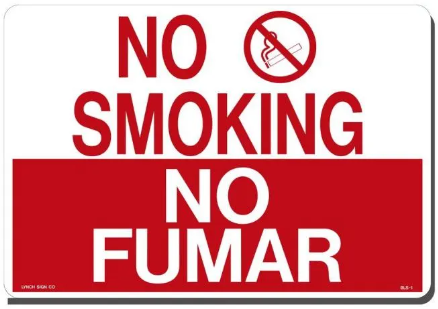 English/Spanish No Smoking Sign - EACH