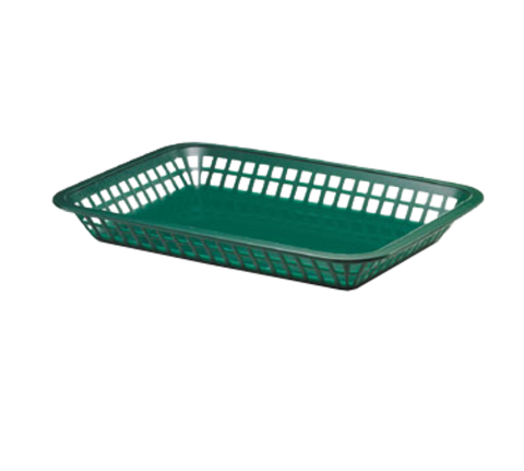 1079FG Tablecraft 11-3/4" x 8-1/2" x 1-1/2" Forest Green Rectangular Más Grande Platter Basket