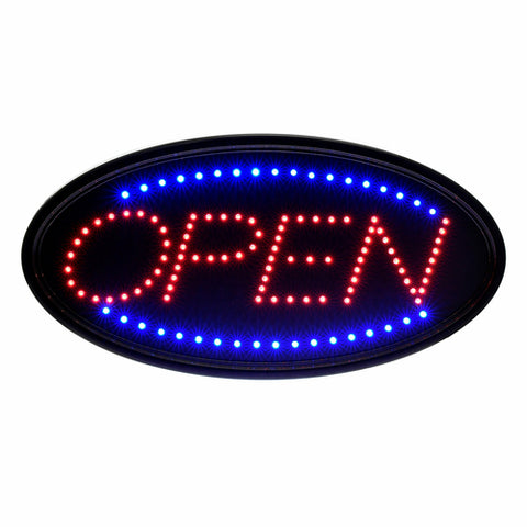 497-01 Alpine Led "Open" Sign, 10"W X 19"H, Flashing And Steady Display, Wall Mount