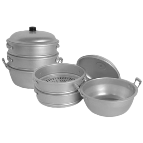 ALST010 Thunder Group 17" x 21-1/2" Aluminum Steamer Set