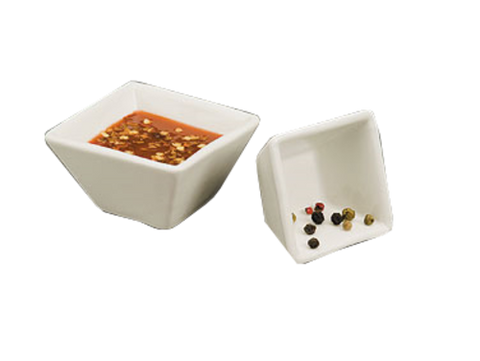 CSC15 American Metalcraft 1-1/2 Oz. Square White Sauce Cup