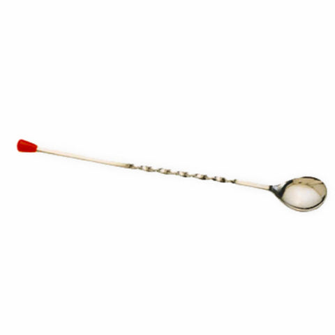 511K American Metalcraft 11" Stainless Steel Bar Spoon w/ Red Knob-American Metalcraft
