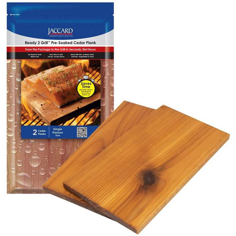 201406 Jaccard 6-1/2x3-1/2 x 3/8" Thick, Ready 2 Grill™ Pre-Soaked Cedar Plank - Pack