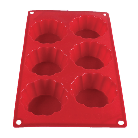 PLBM010S Thunder Group 3-7/10 Oz. 6 Cavity Brioche High Heat Silicone Baking Mold