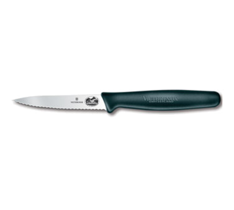 5.0633  Victorinox 3-1/4" Wavy Edge Paring Knife w/ Small Black Nylon Handle