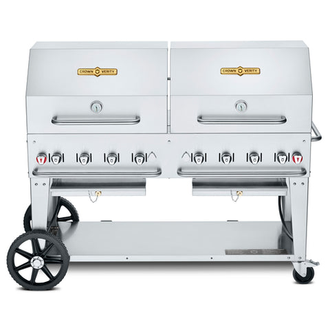 CV-MCB-60RDP-LP Crown Verity 58" Mobile Outdoor Grill w/ Roll Dome Package - LP