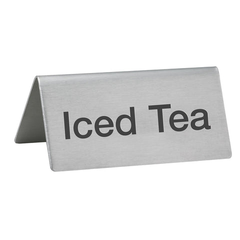 SGN-105 Winco "Iced Tea" Stainless Steel Tent Sign