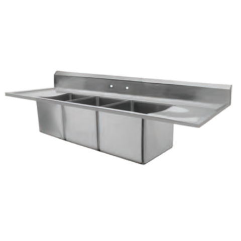 SH12123DWN GSW Three Compartment, Sink - Each-GSW USA