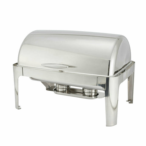 601 Winco 8 Qt. Full Size Chafer w/ Roll-top Lid & Chafing Fuel Heat