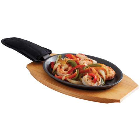 90200 Chef Master Includes: Oval Cast Iron Sizzler With Handle,  Chef-Master™ Fajita Platter - Each