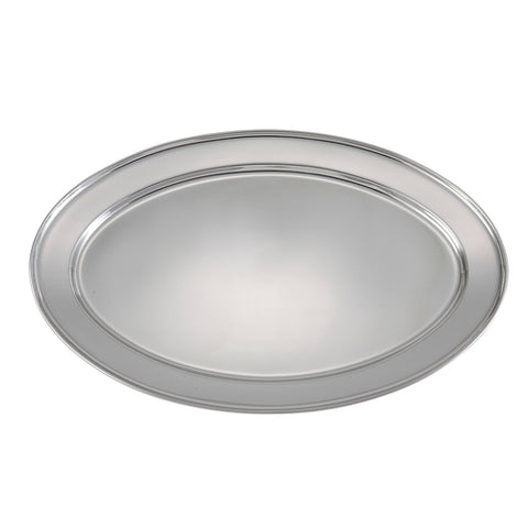 OPL-18 Winco 17-7/8" x 12-1/4" Oval Stainless Steel Platter